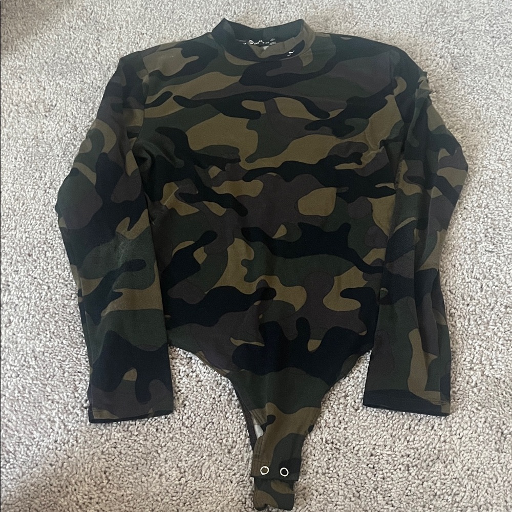 Camouflage Long Sleeve Bodysuit